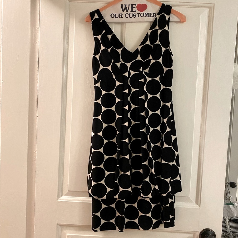 Eliza K black and white dot dress.  Size 4.